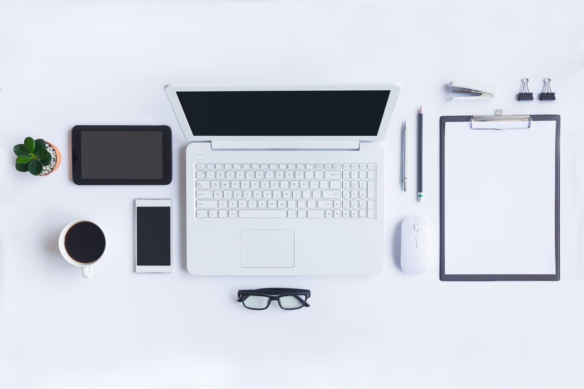 Creative workspace with digital devices